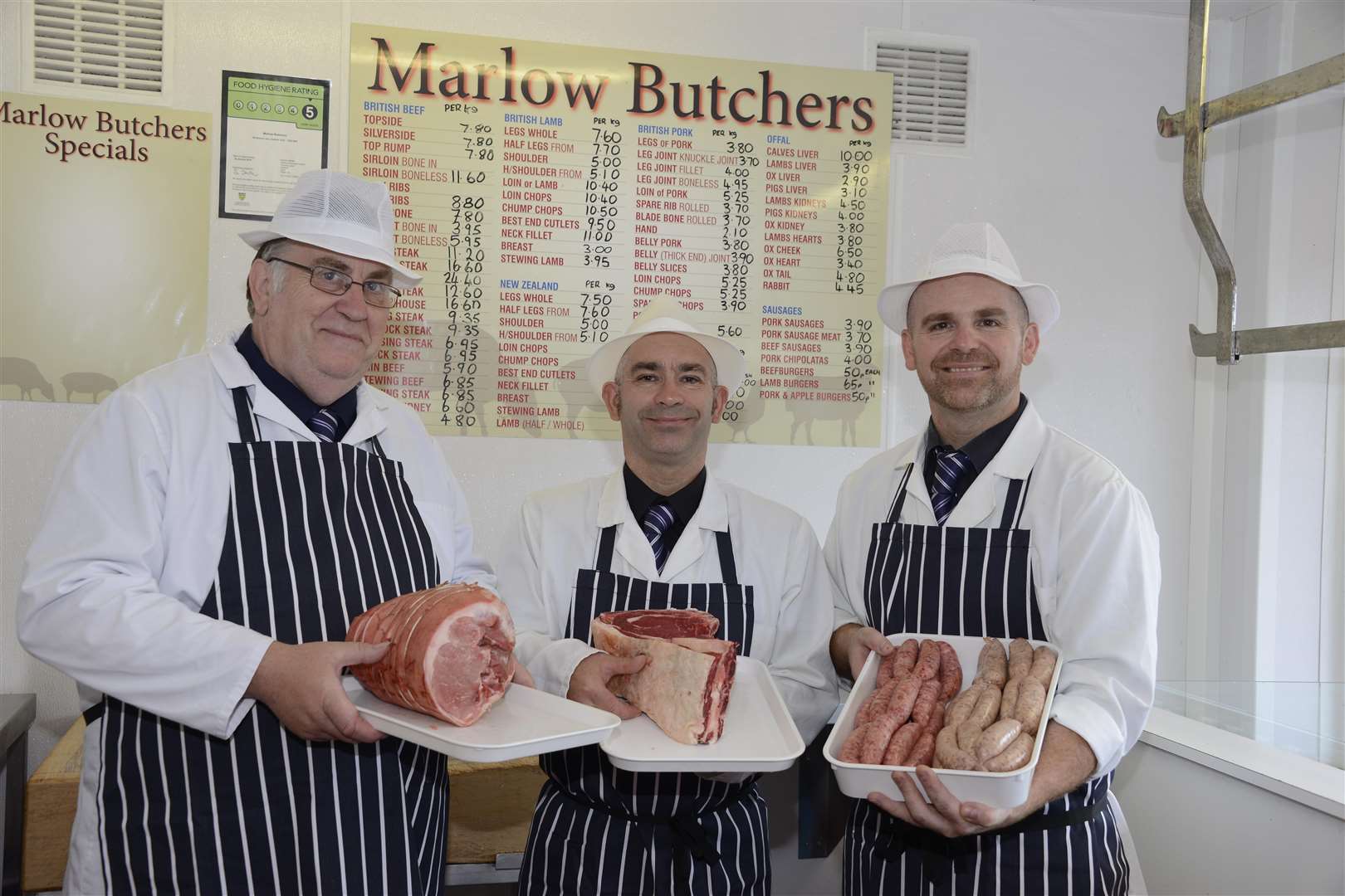 Marlow Butchers Beaver Lane, from left Dad Trevor, sons Martin and Wayne