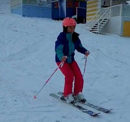 Amy Moore skis down Tankerton Slopes. Picture: Amy Moore