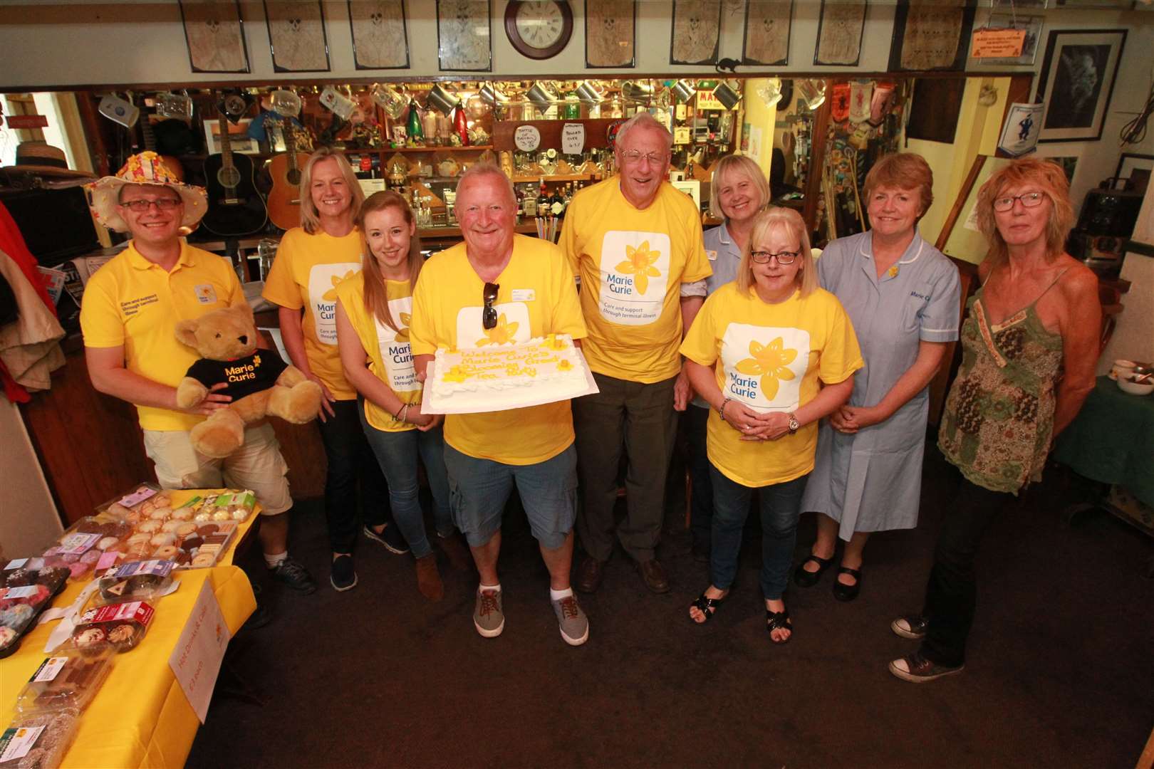 Marie Curie team at the pub in September 2019