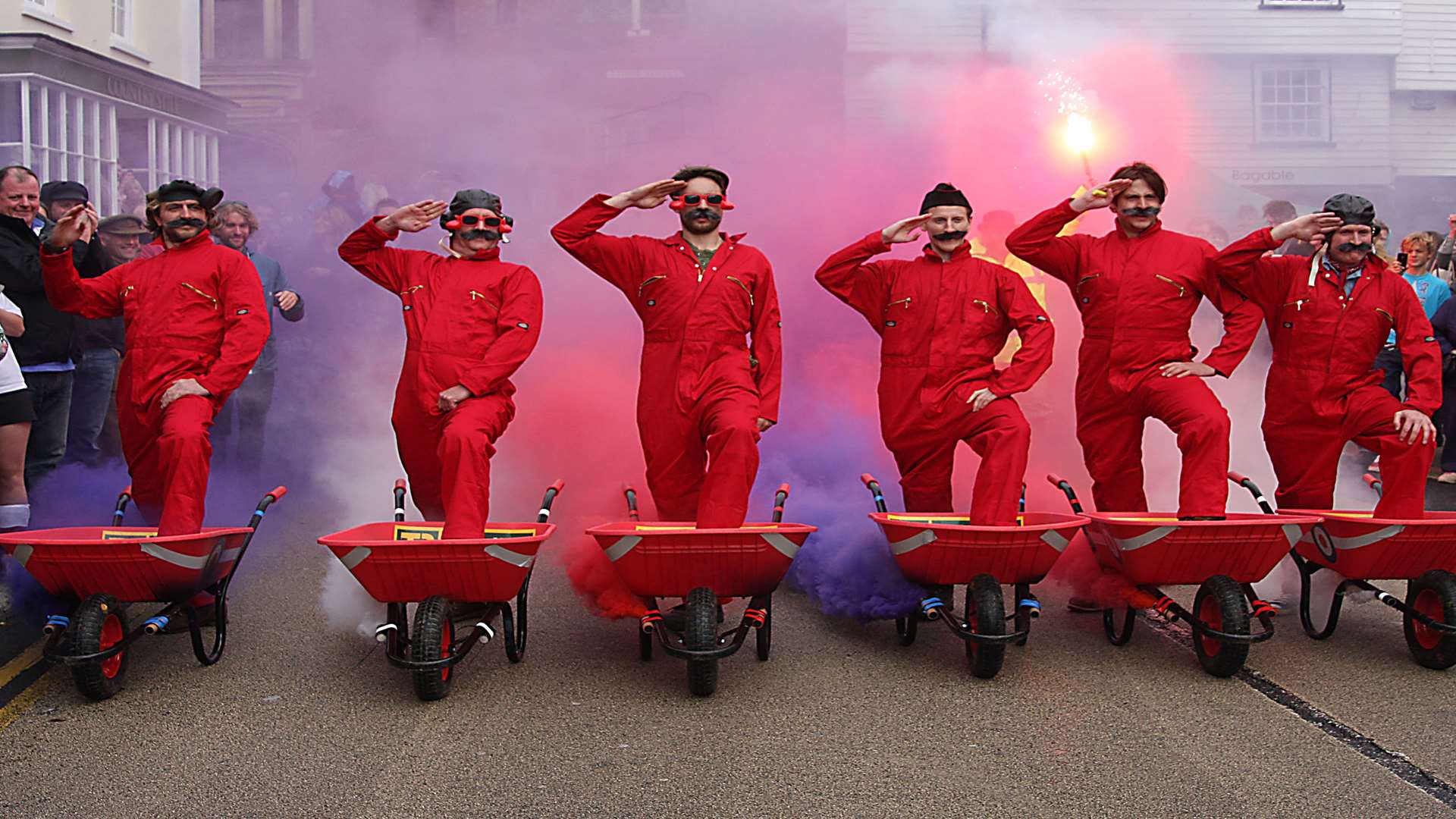The Red Barrows performing their famous display at the Cranbrook Apple Fayre Picture: John Clement