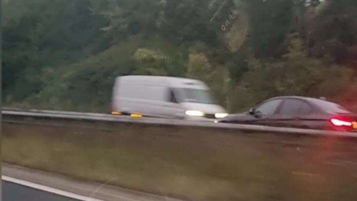 The BMW was caught on camera being driven on the wrong side of both the M25 and the A21. Picture: SWD Media