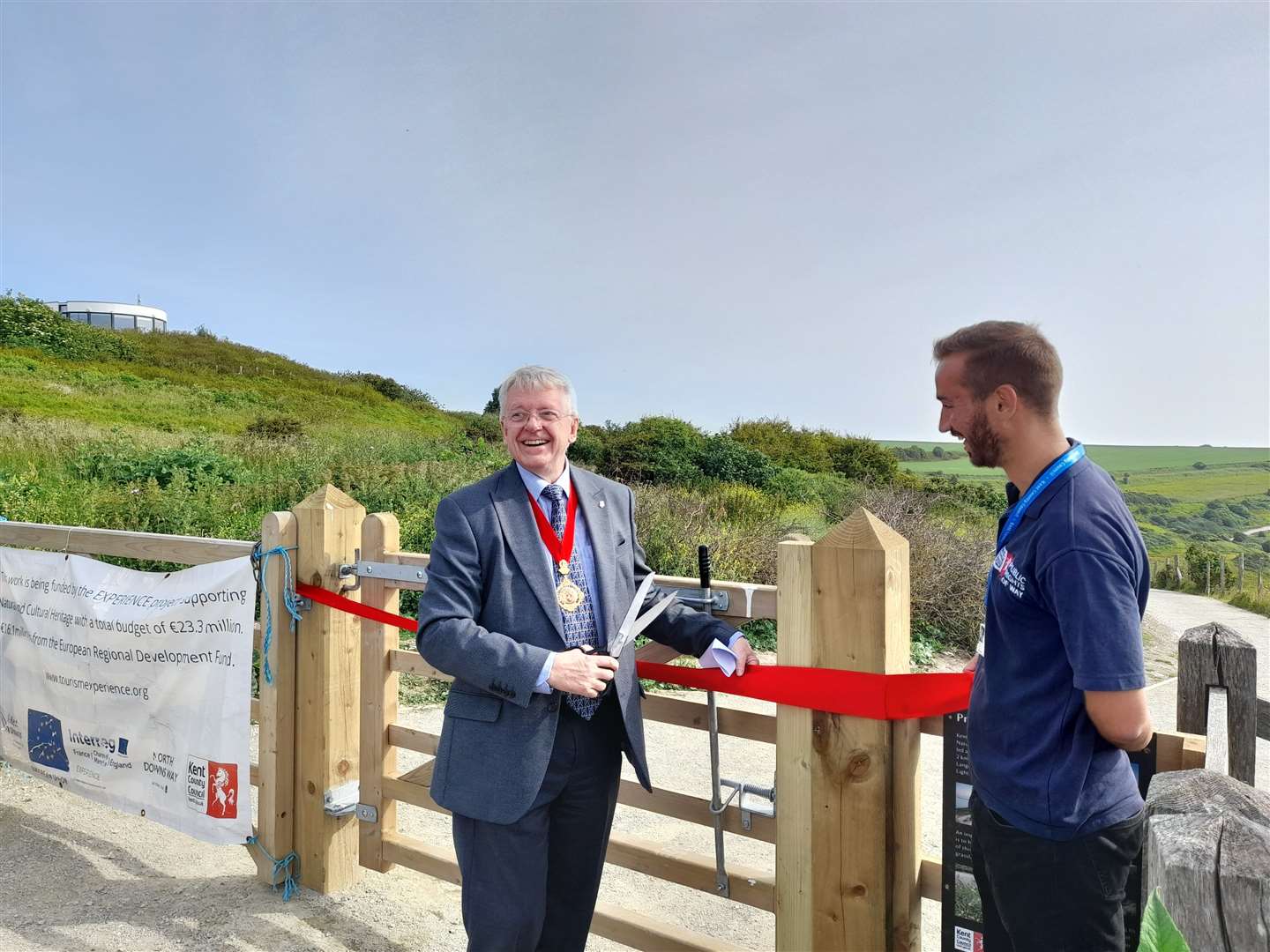 KCC chairman Gary Cooke, left, with KCC Public Rights of Way Officer Matthew Fox, at the opening of a new footpath. Pictures: KCC