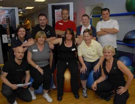 Fit Idol contestants, with their instructors, Dave Marks and Fran Pike