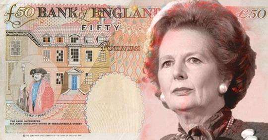 What the £50 note could look like with Margaret Thatcher on the front
