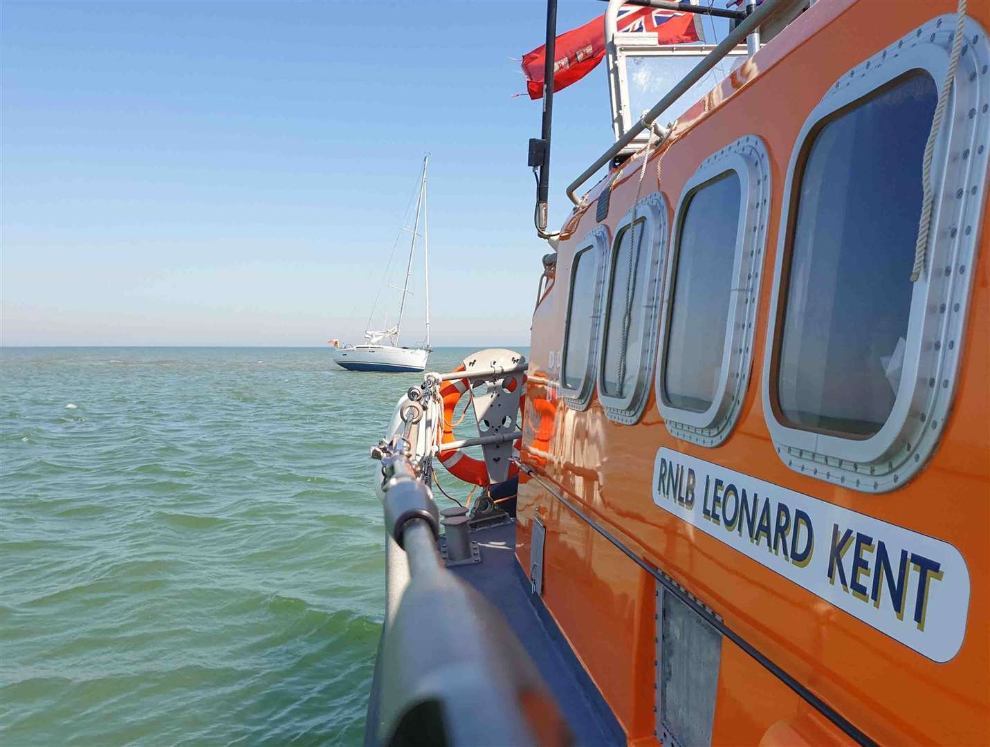 The stranded yacht was rescued by crews from Margate lifeboat. Picture: RNLI Margate (14238526)