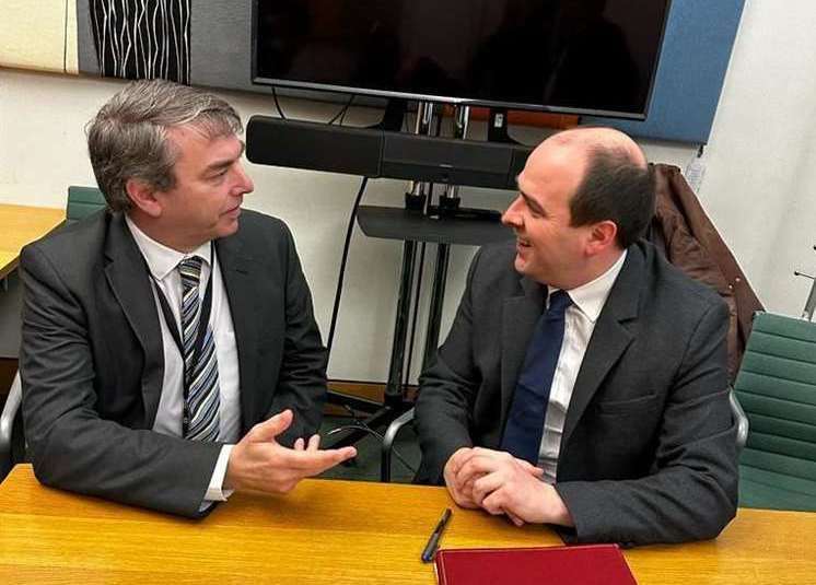 Dartford MP Gareth Johnson (left) with roads minister Richard Holden