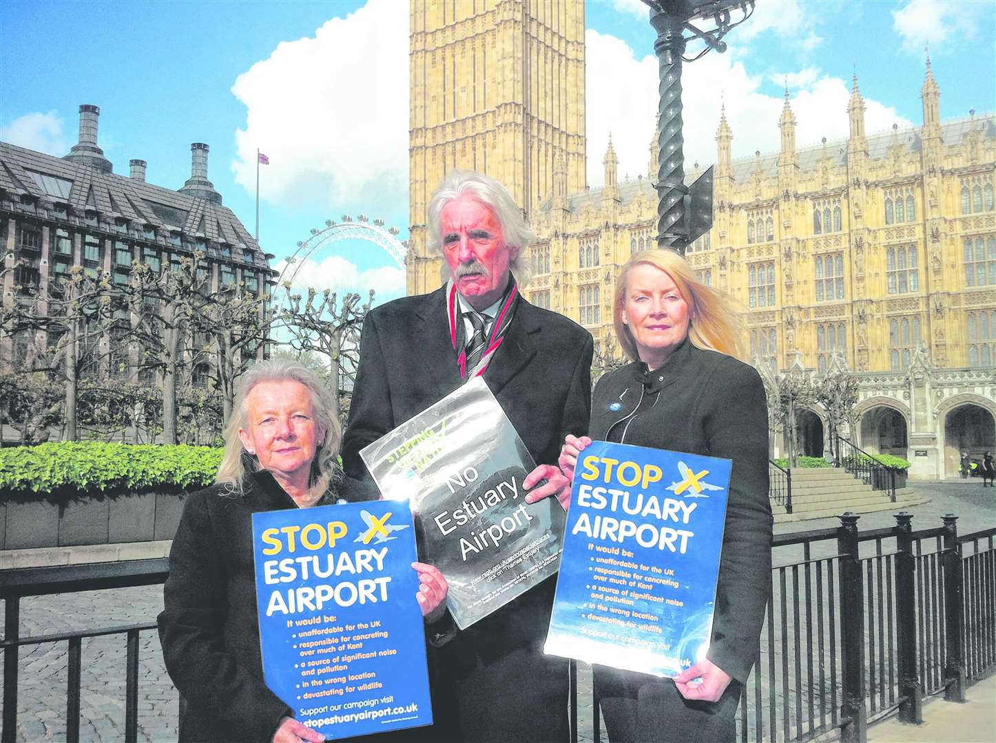 Gill Moore, George Crozer and Joan Darwell take their opposition to Westminster