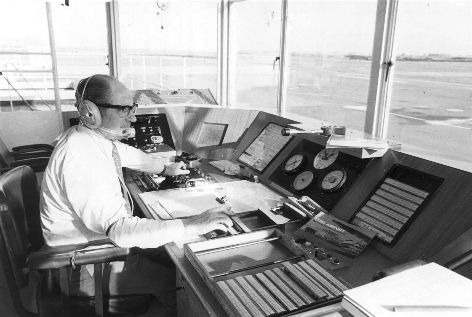 In the control tower 1974