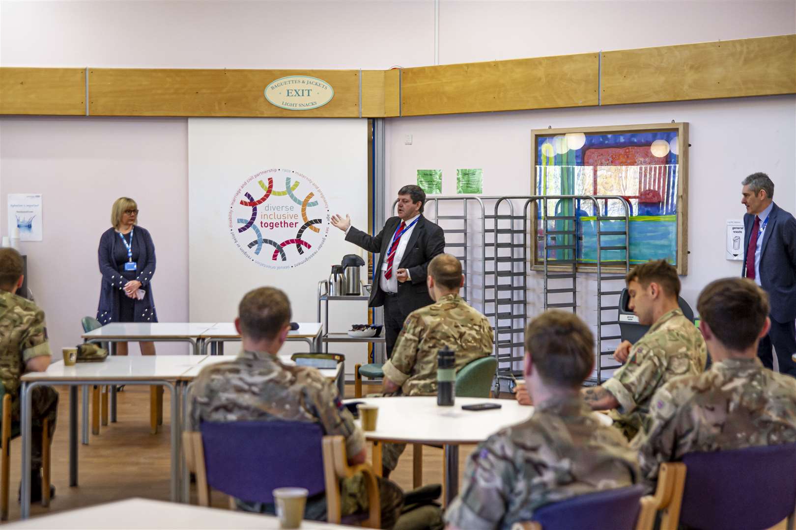 Scots Guards being briefed at St Mary’s Hospital on the Isle of Wight (Isle of Wight Council/PA)