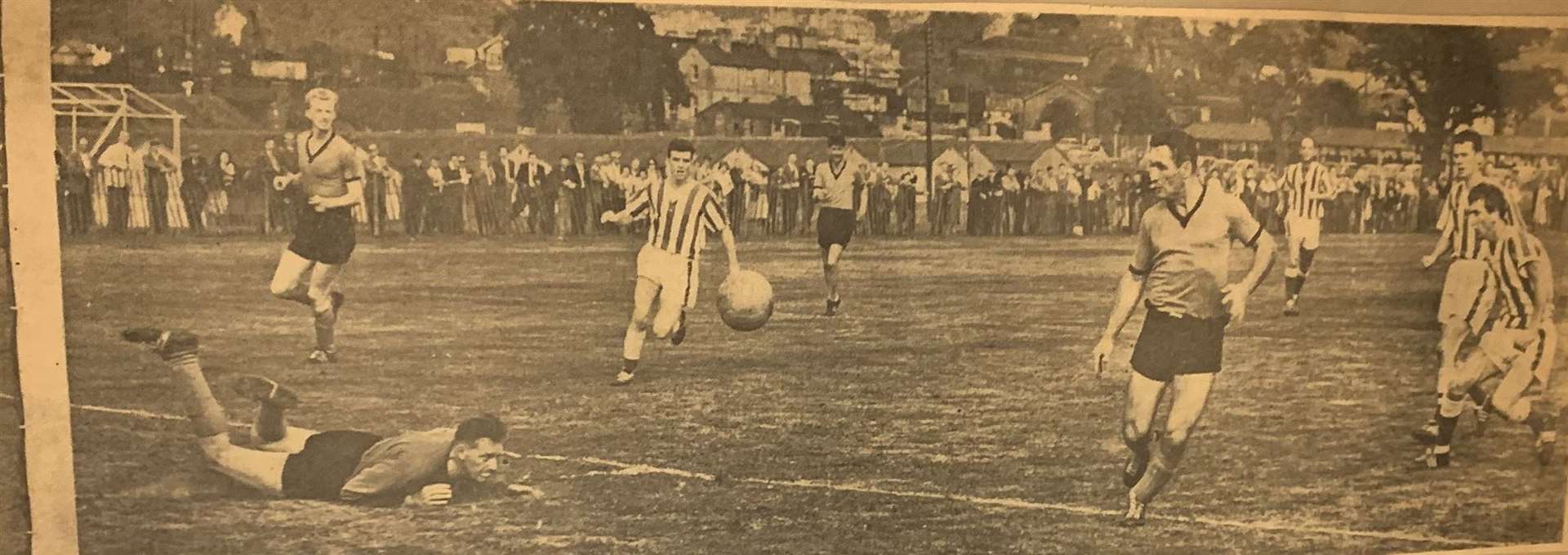 Action from the Tunbridge Wells v Maidstone Utd game in 1961
