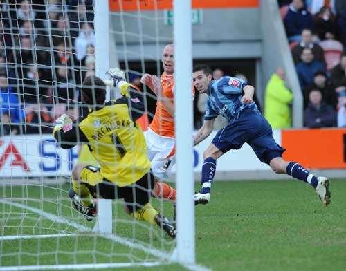 Darren Ambrose scores the first of his two goals. Picture: BARRY GOODWIN