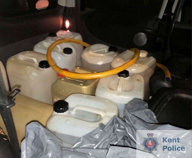 The paraphernalia the police suspect was used to steal the fuel. Picture: Kent Police