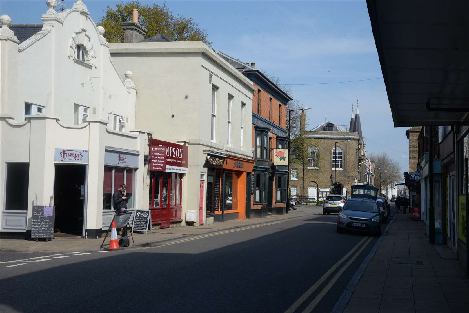 Deal High Street will be pedestrianised from Stanhope Road (left) to Union Road