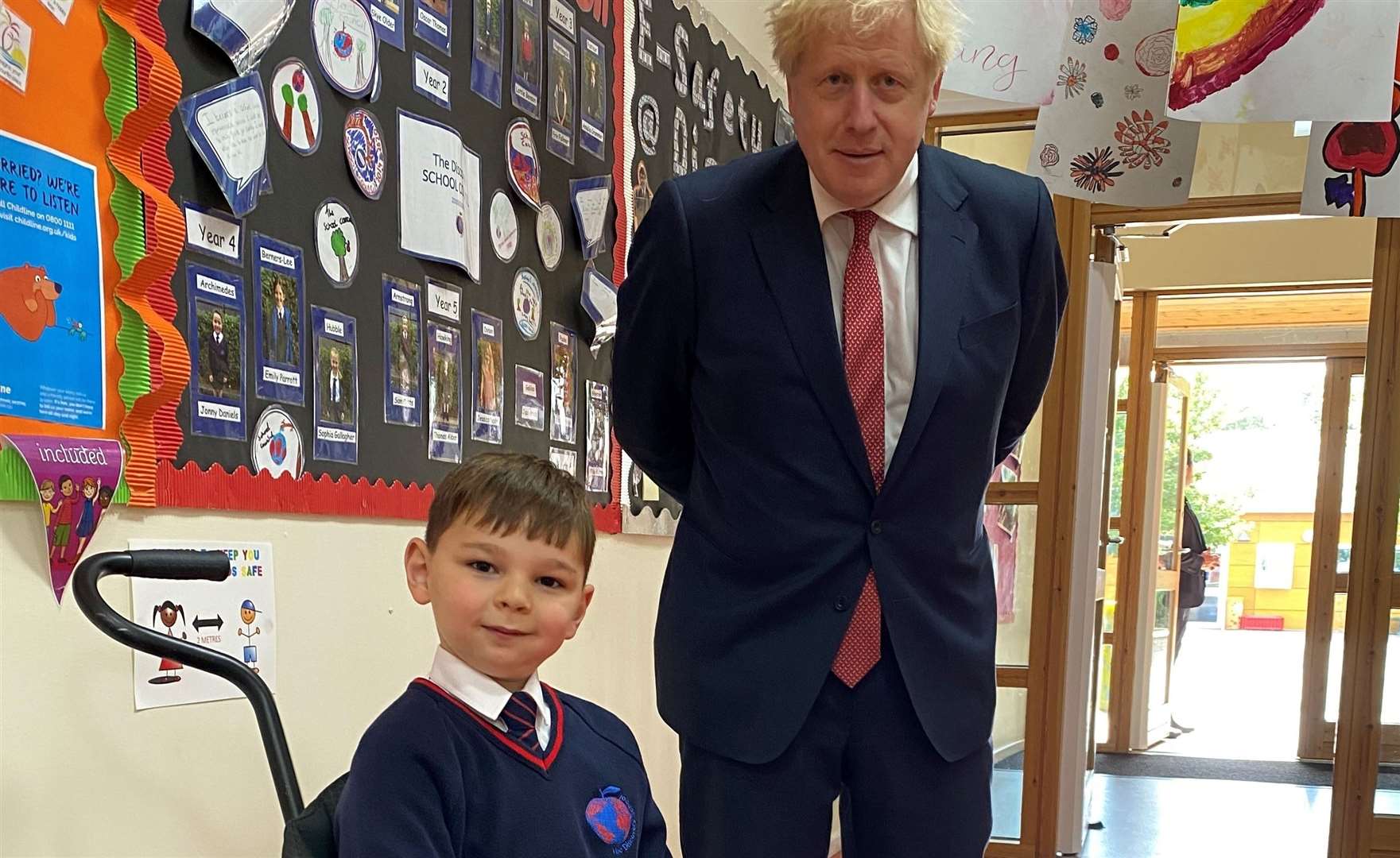 Tony Hudgell with Boris Johnson. Picture: Tom Tugendhat MP