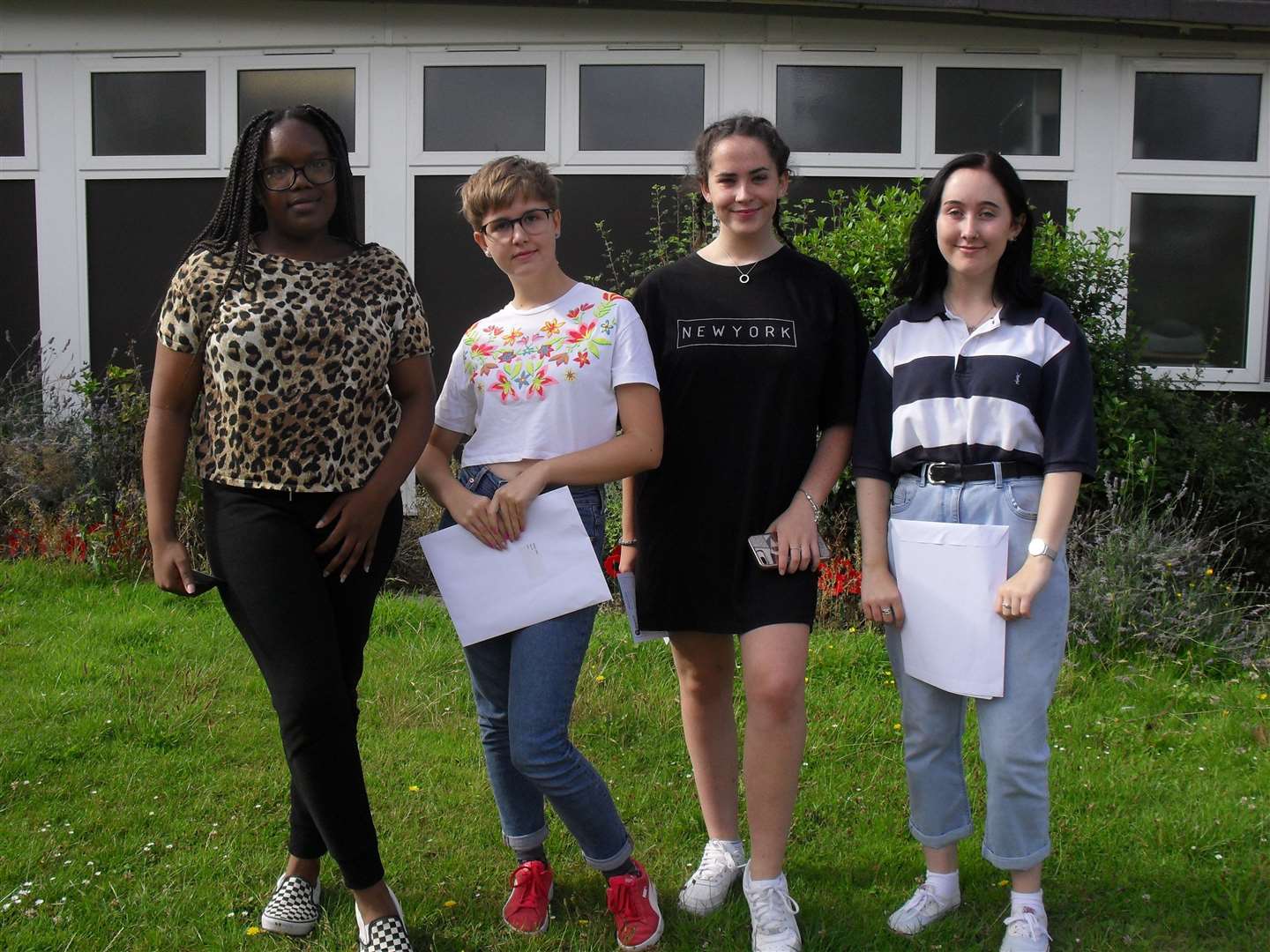 Highsted Grammar pupils collecting their results