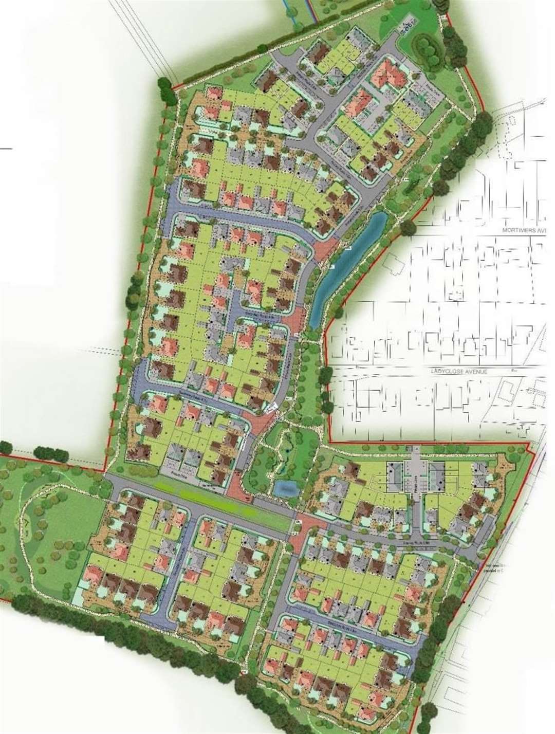 The layout of the housing development by Redrow in Cliffe Woods
