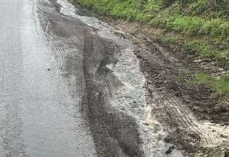 Anger as 'dangerous' two-month leak damages road
