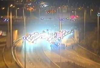Traffic held on M2 due to crash