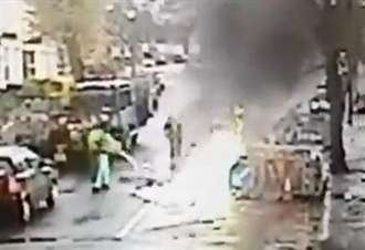 Gas worker escapes as fire breaks out in road