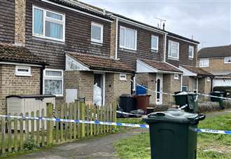 Two people and dog stabbed after four men enter home