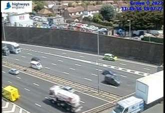 Delays on M25 after woman walks on slip-road
