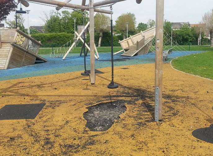 Witnesses said the vandals were children aged 12 to 15
