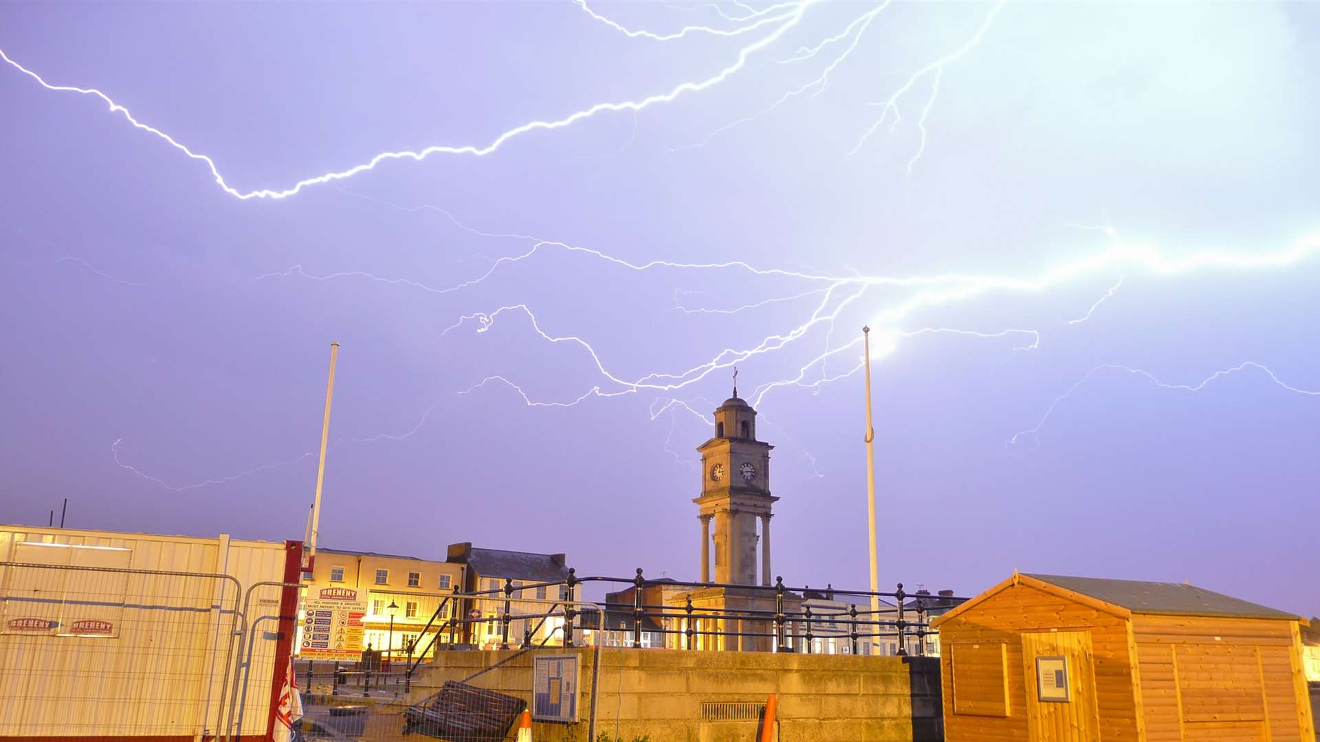 Lightning strike over Herne Bay seafront. Picture: Paul Darby