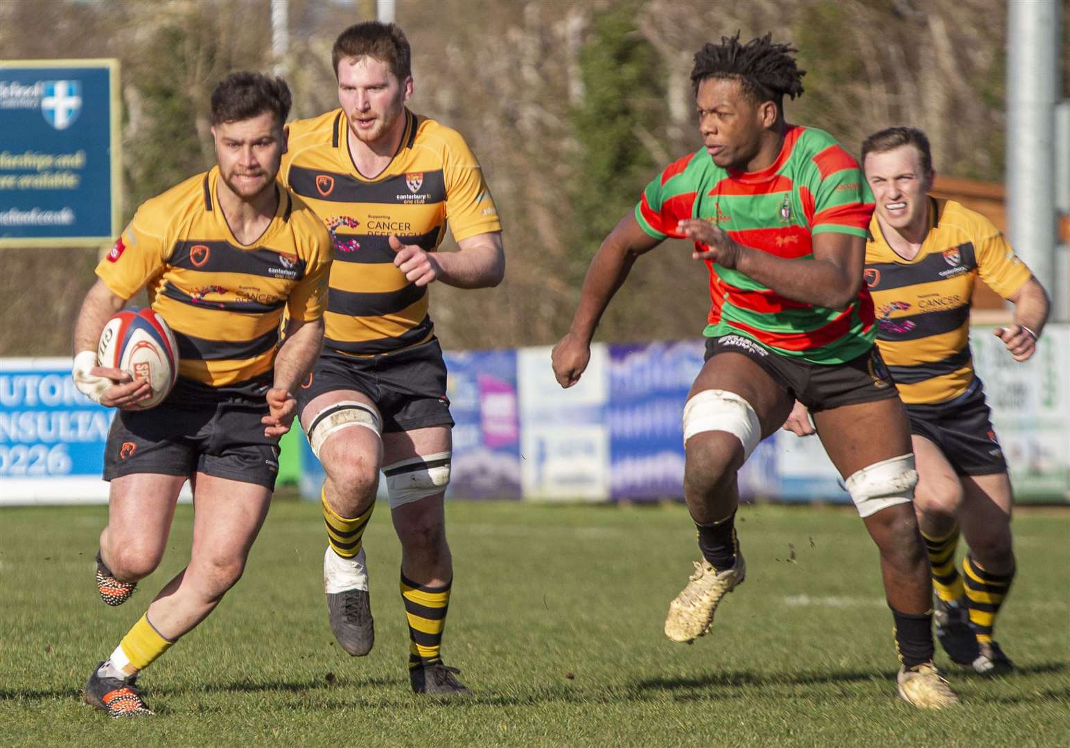 Canterbury's Billy Young kicks on during their win over Hinckley. Picture: Phillipa Hilton
