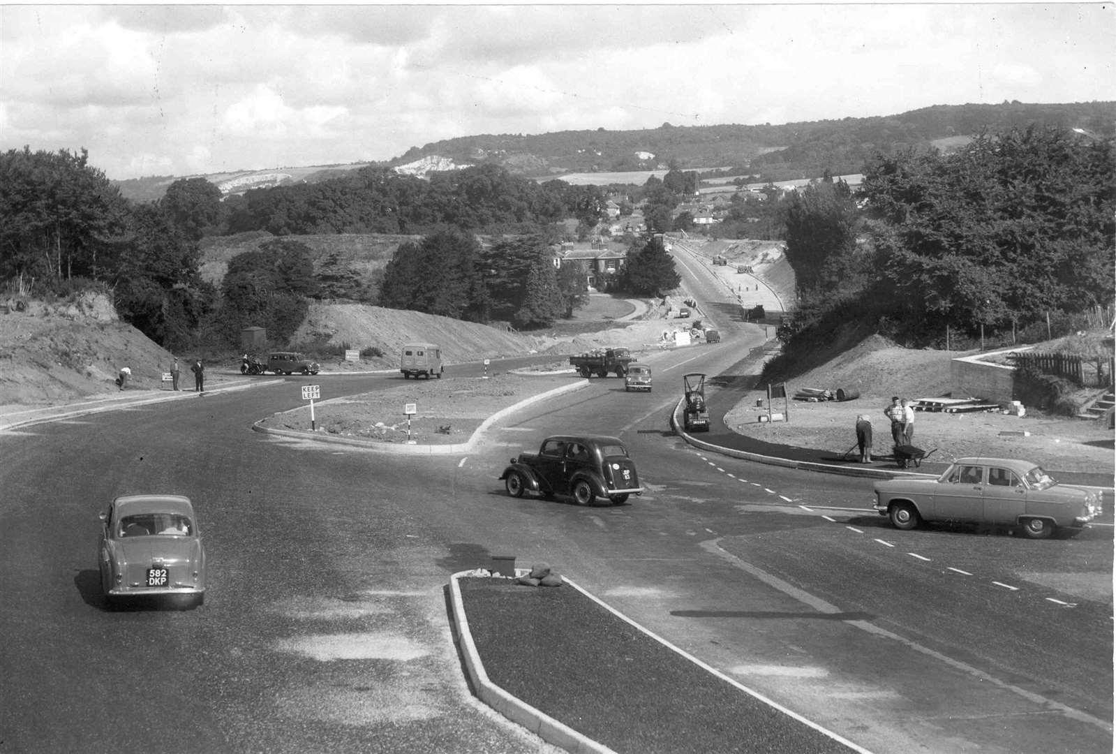 In 1960 the opening of Maidstone by-pass, now the M20, was to have significant effects on the area. This was these scene at the Maidstone-Chatham Road, near the Running Horse, as road improvements were carried out in readiness for the motorway