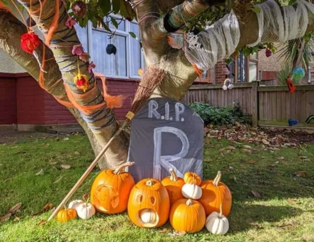 Halloween-themed decorations adorned the tree back in October. Picture: Vicky Hilton