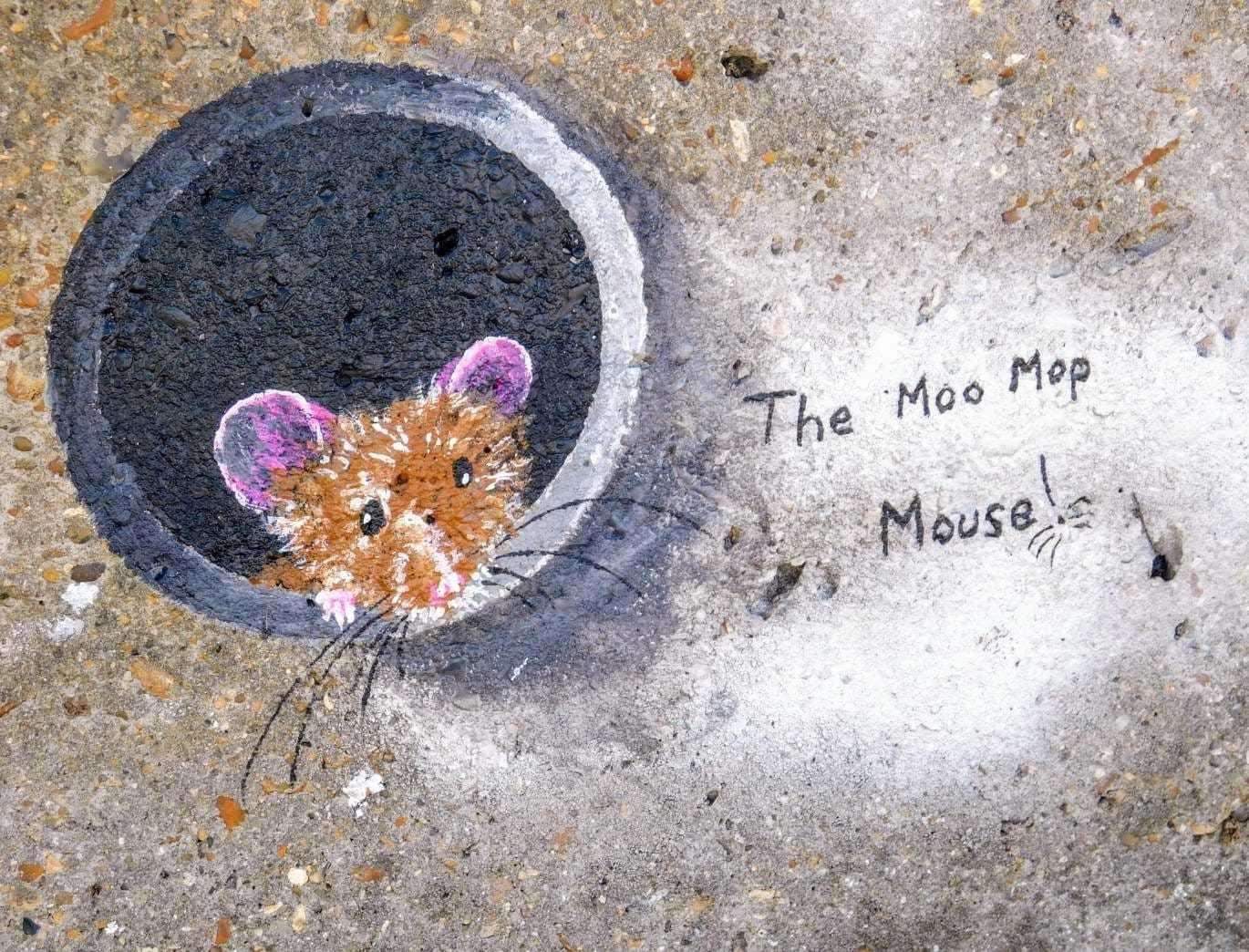 Sheppey's Moo Mop Mouse poking her head out of a drain on Sheerness seafront. Picture: Yvonne Youd