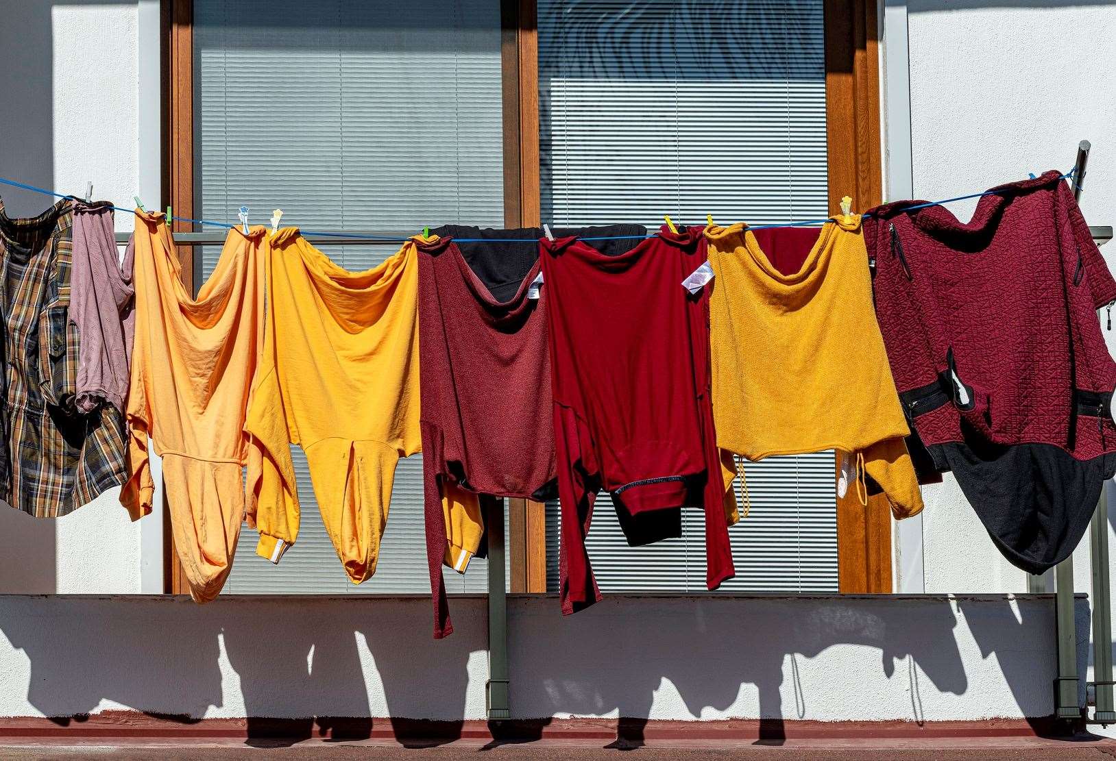 Don’t try laundry outside where pollen can stick to damp clothes. Image: iStock.