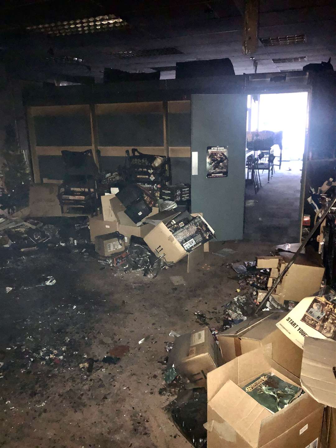 Fire has devastated the inside of Ashford's Warhammer shop