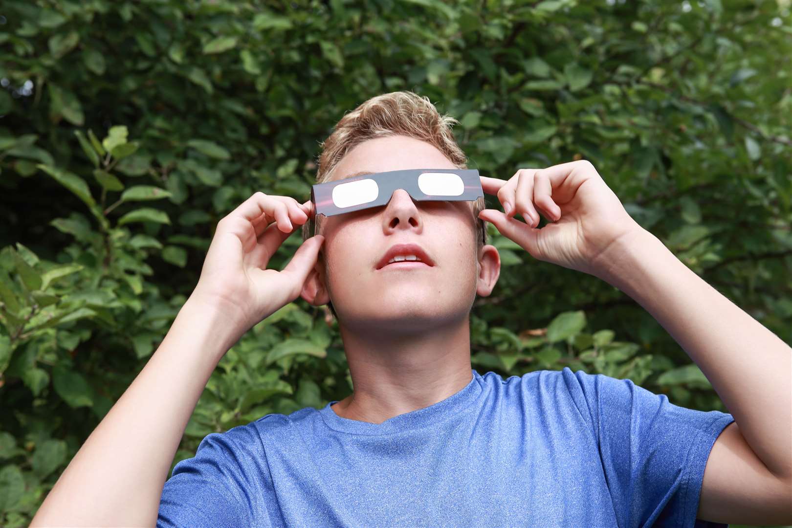 Many acquired special 'eclipse glasses' to be able to view the spectacle