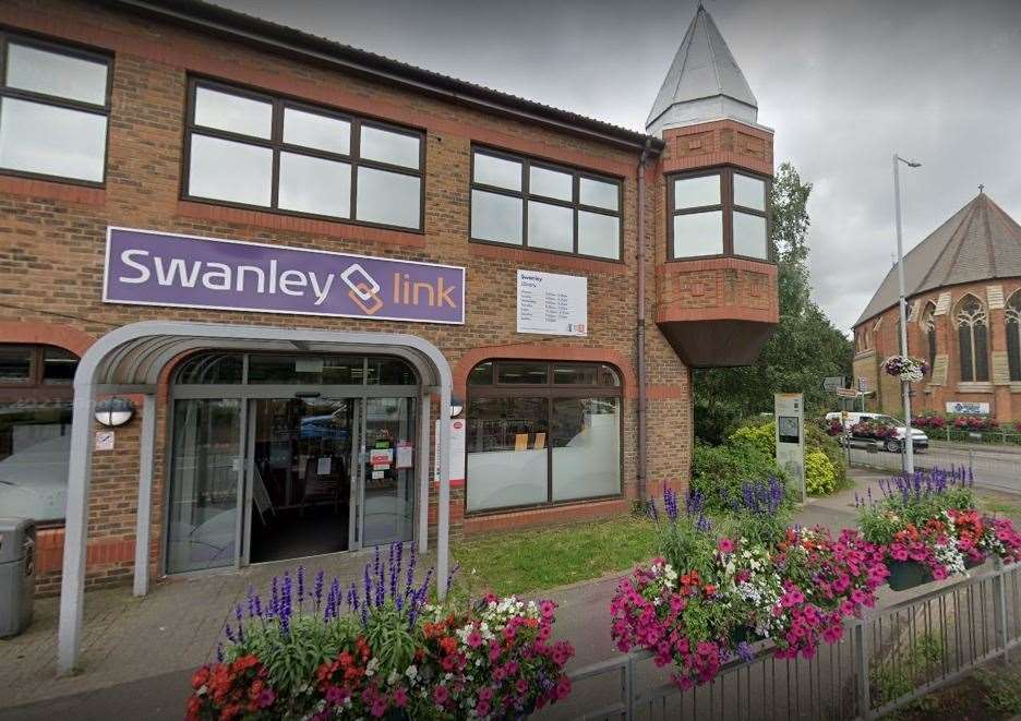 Swanley Library will remain closed for the rest of the week after a car crashed into it. Photo: Google
