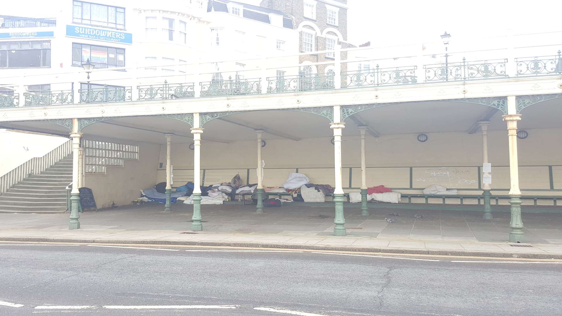 The shelter, which has now been boarded up, is opposite Margate Main Sands