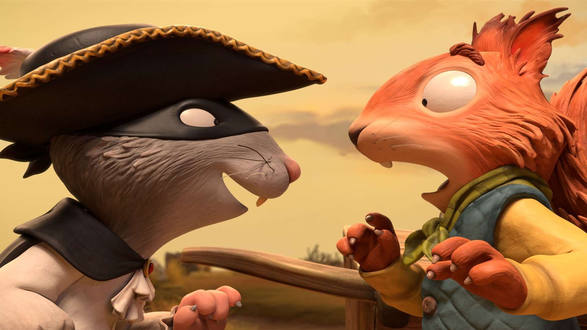 The Highway Rat (voiced by David Tennant) and the Squirrel (voiced by Tom Hollander) Picture: PA Photo/BBC/Magic Light Pictures