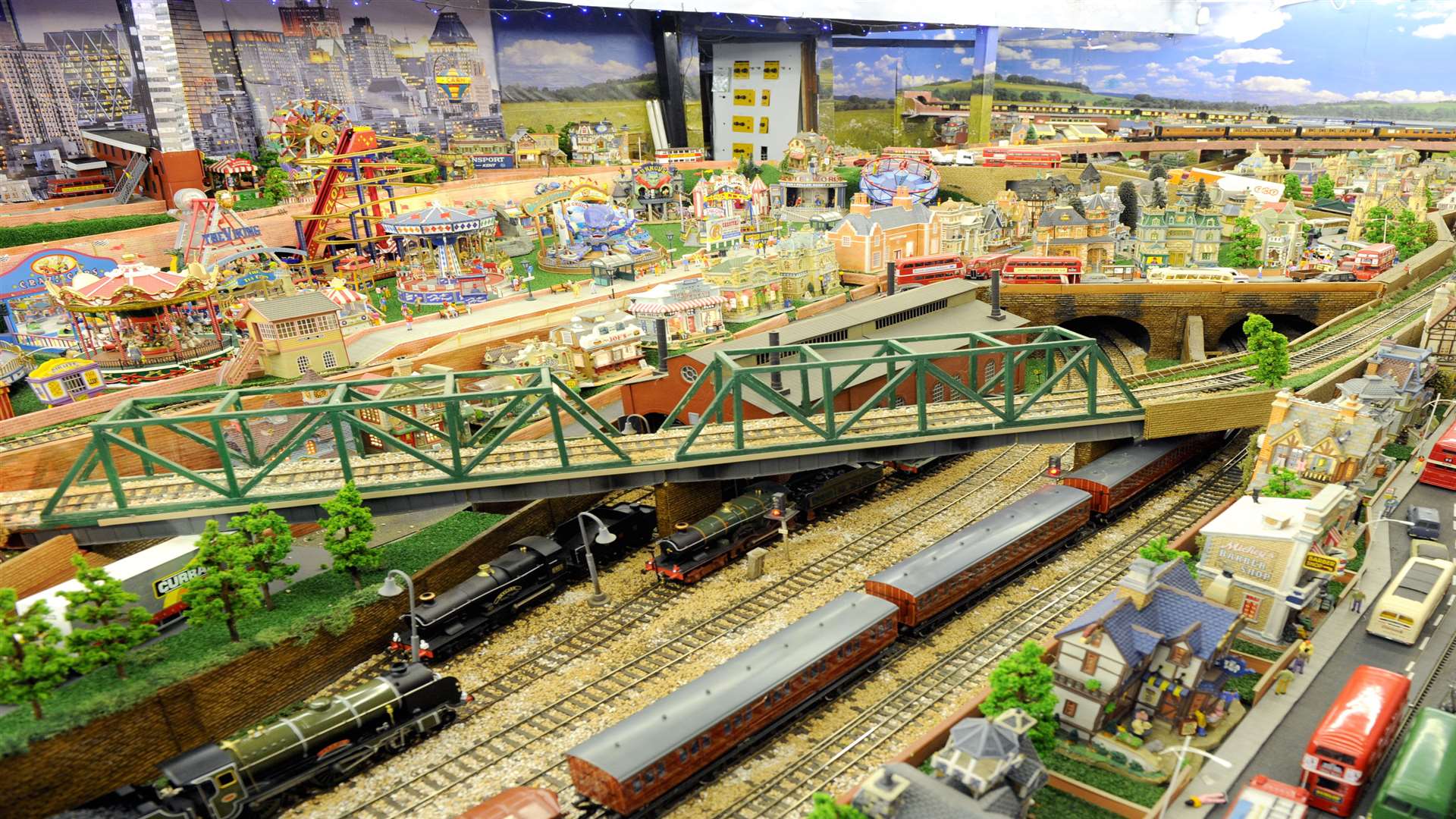 The set up is thought to be one of biggest zero-gauge miniature layouts in the country. Picture: Simon Hildrew