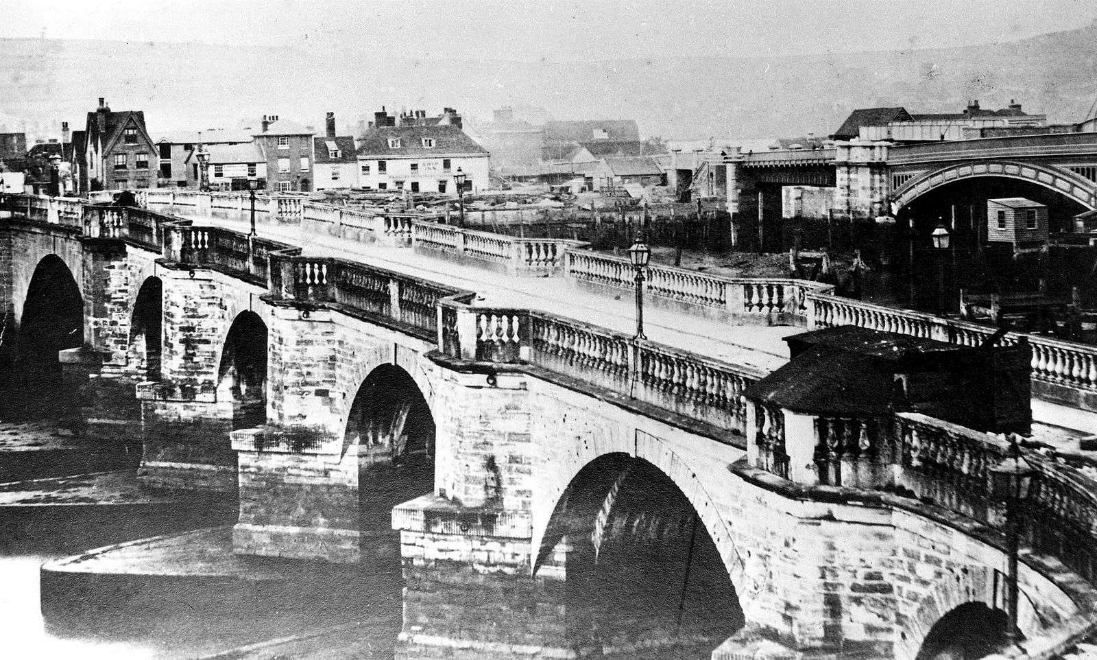 The Rochester medieval bridge and 'new' Victorian bridge opened in 1856. Picture: Rochester Bridge Trust