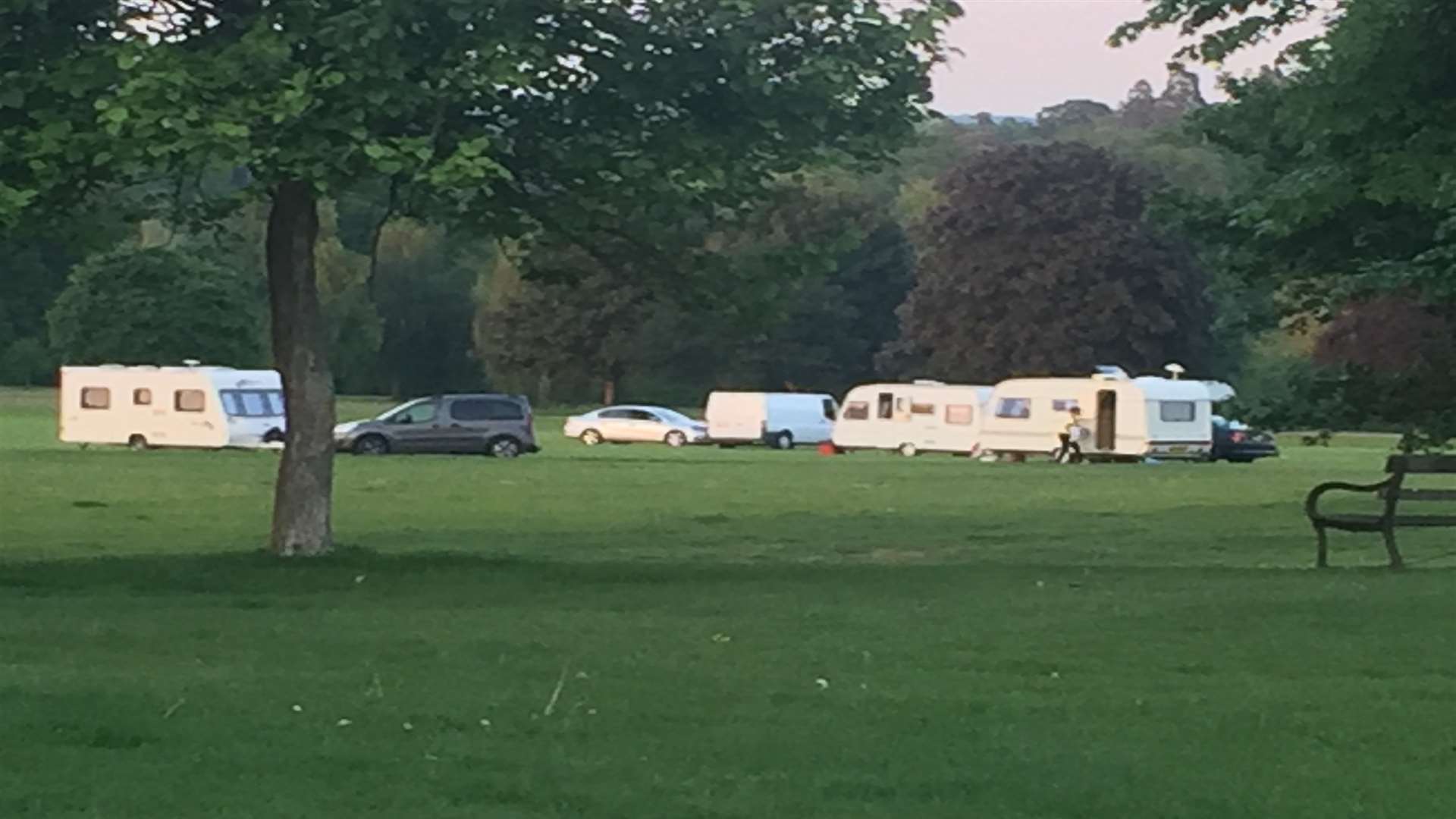The caravans have been pitched at Mote Park in Maidstone