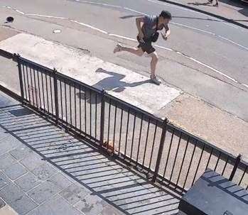 CCTV shows Smith fleeing the scene, minus his hat