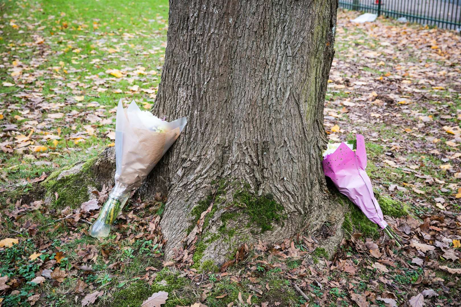 Flowers left at the scene. Picture: Matthew Walker