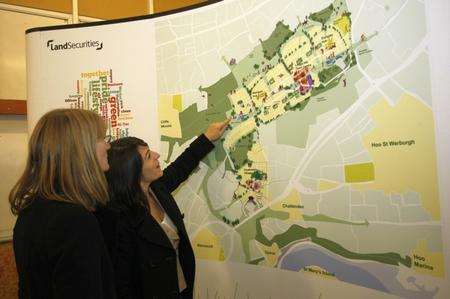 Members of the public look at plans for Lodge Hill in Chattenden on the Hoo Peninsula