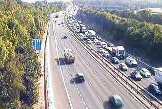 The heavy traffic on the M25 clockwise. Picture: Highways England