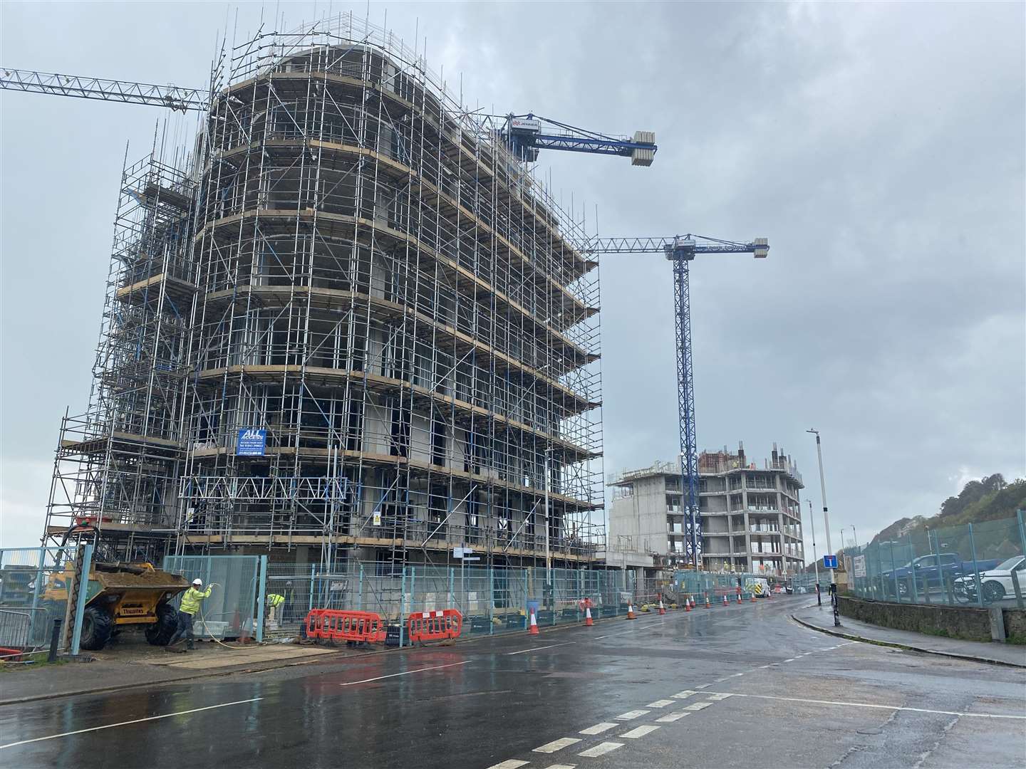 Work continues on phase one of the seafront development in Folkestone