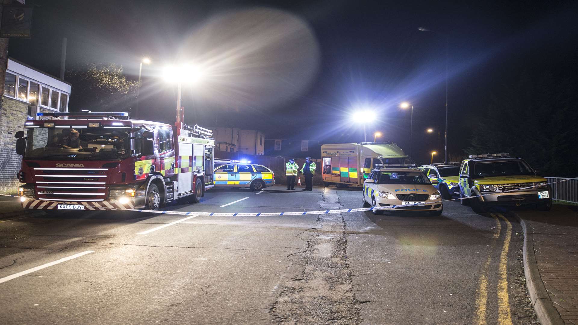 Emergency services at the scene. Picture: KFRS