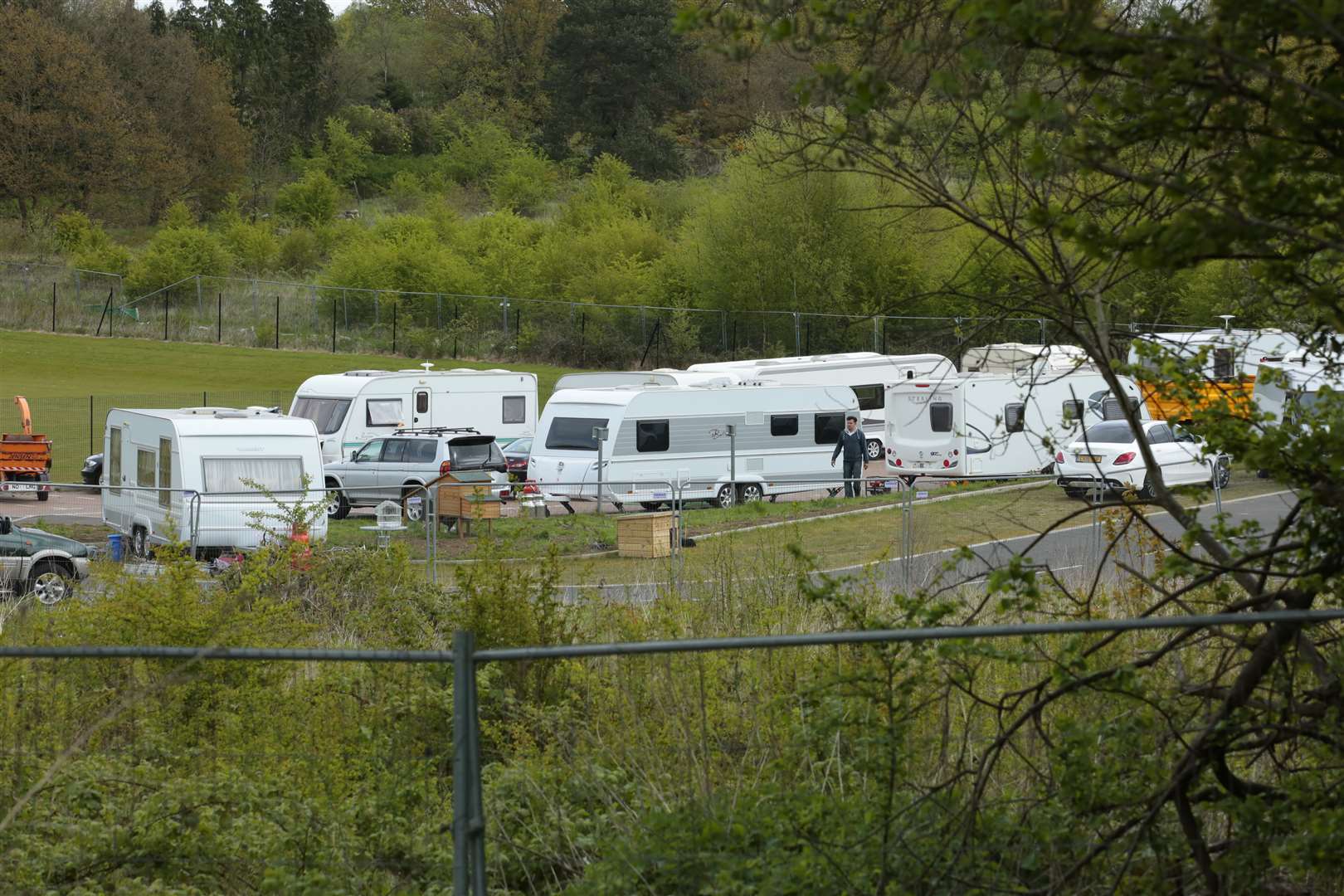The travellers on the site in Platinum Way, St Mary's Platt