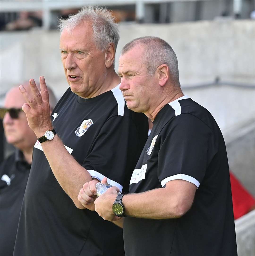 Alan Dowson, right, wants Dartford to regain some momentum in National League South, starting on Saturday against Hampton. Picture: Keith Gillard