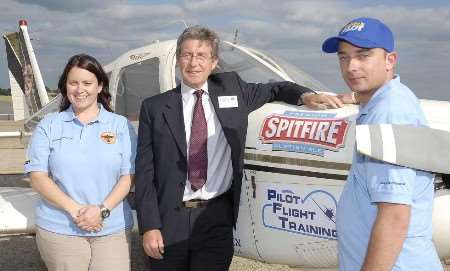 Louise Walker and Stephen Bridgewater with Shepherd Neame national sales manager Roger Harrison, centre