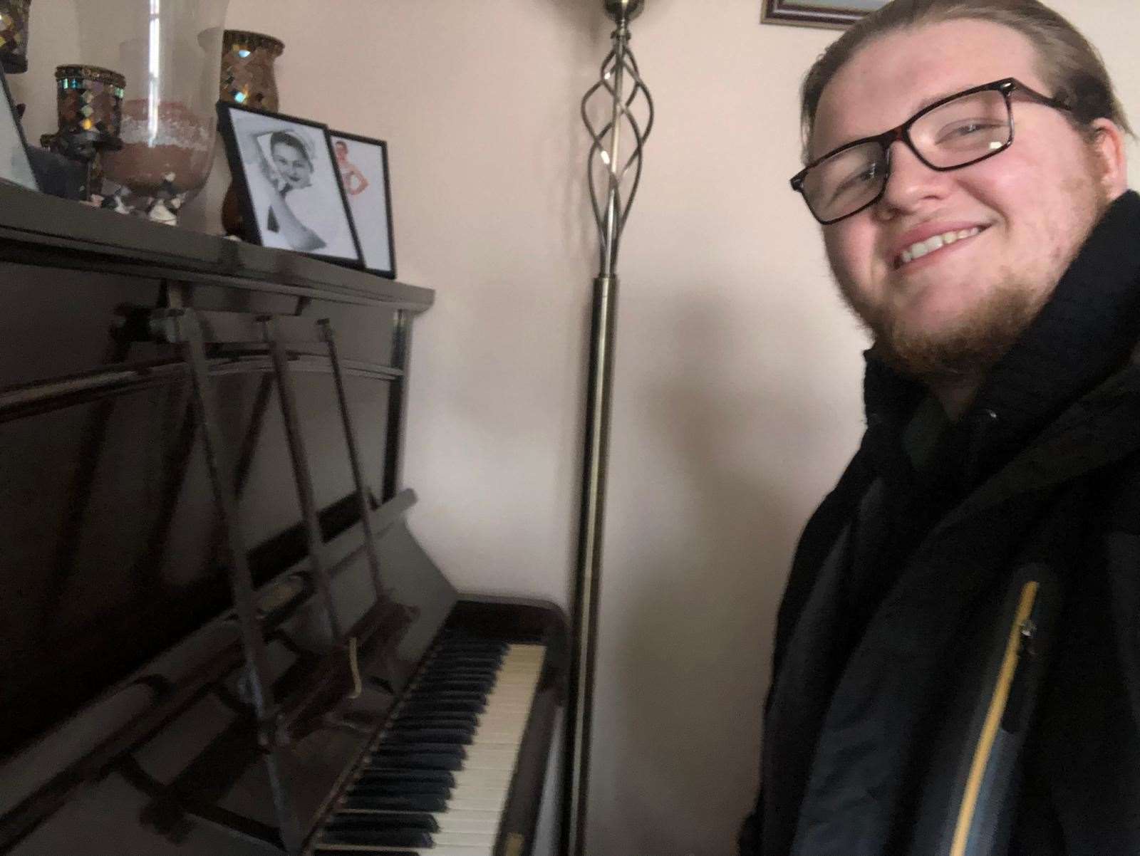Rhys Davies with his piano. Picture: Rhys Davies (62471476)